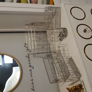 Complete silver wire desk organizer set